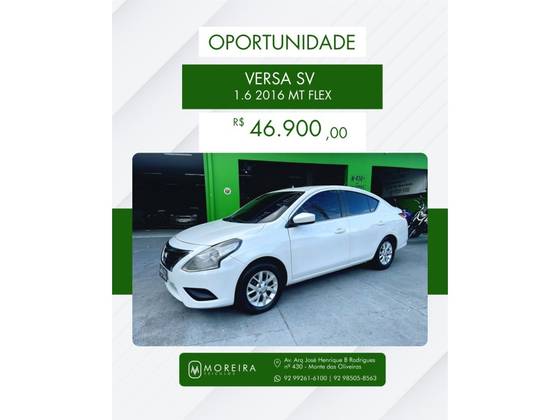 NISSAN VERSA 1.6 16V FLEX SV 4P MANUAL NISSAN VERSA 1.6 16V FLEX SV 4P MANUAL